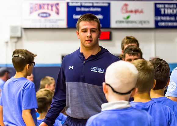 Brent Paulus with wrestlers