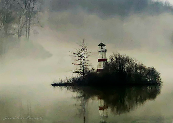 lighthouse in pond